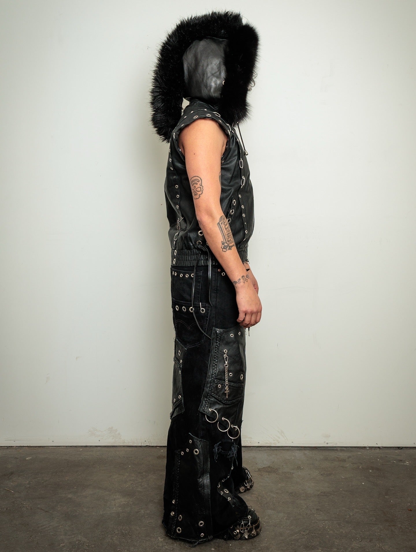 LEATHER MOHAWK VEST