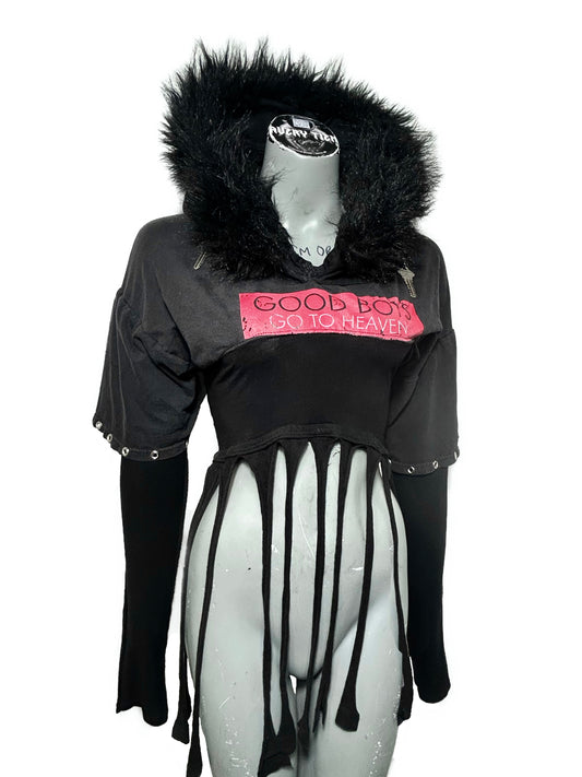 HOODED SHIRT-CROPPED