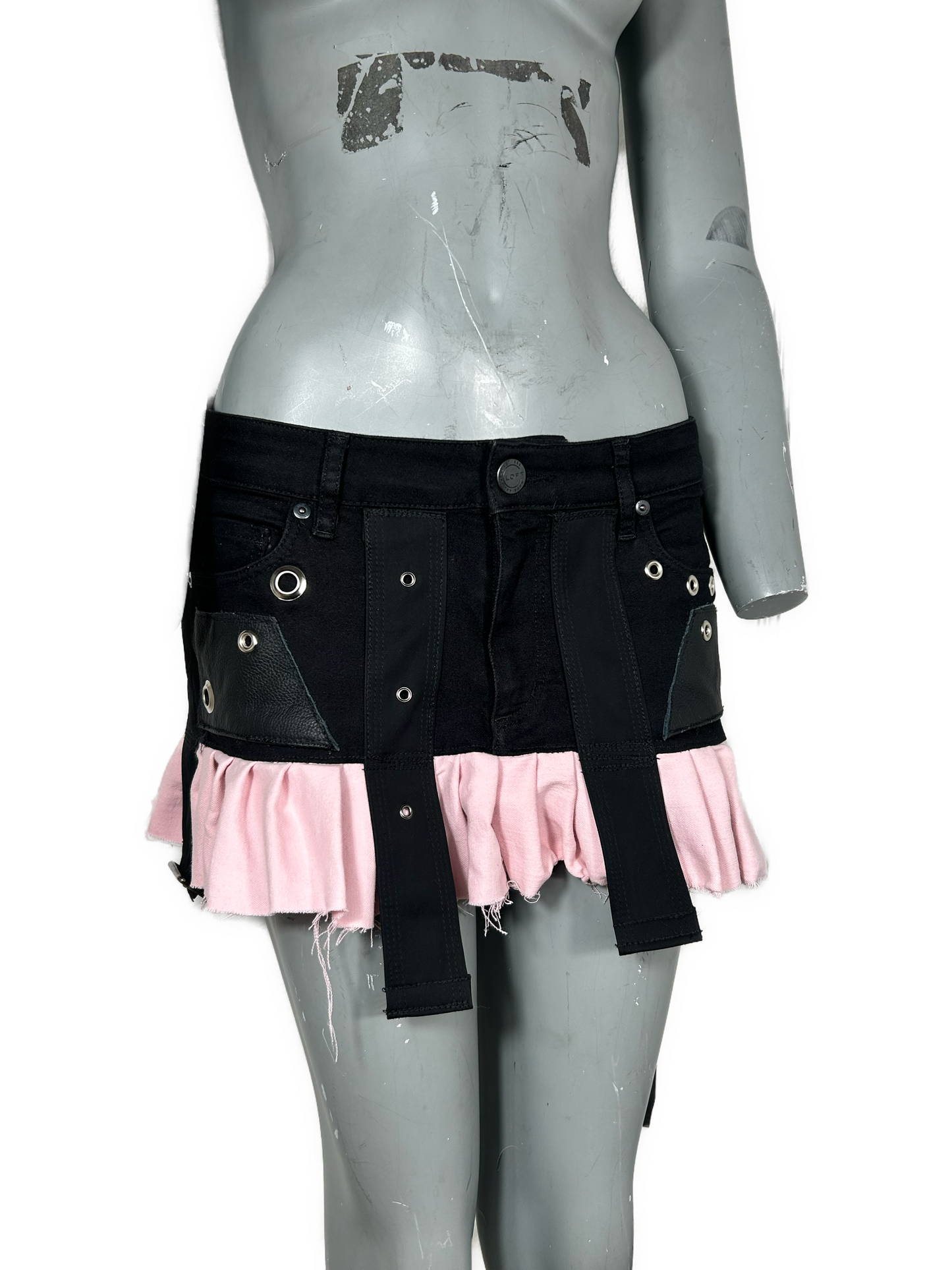 BLACK & PINK MINI SKIRT