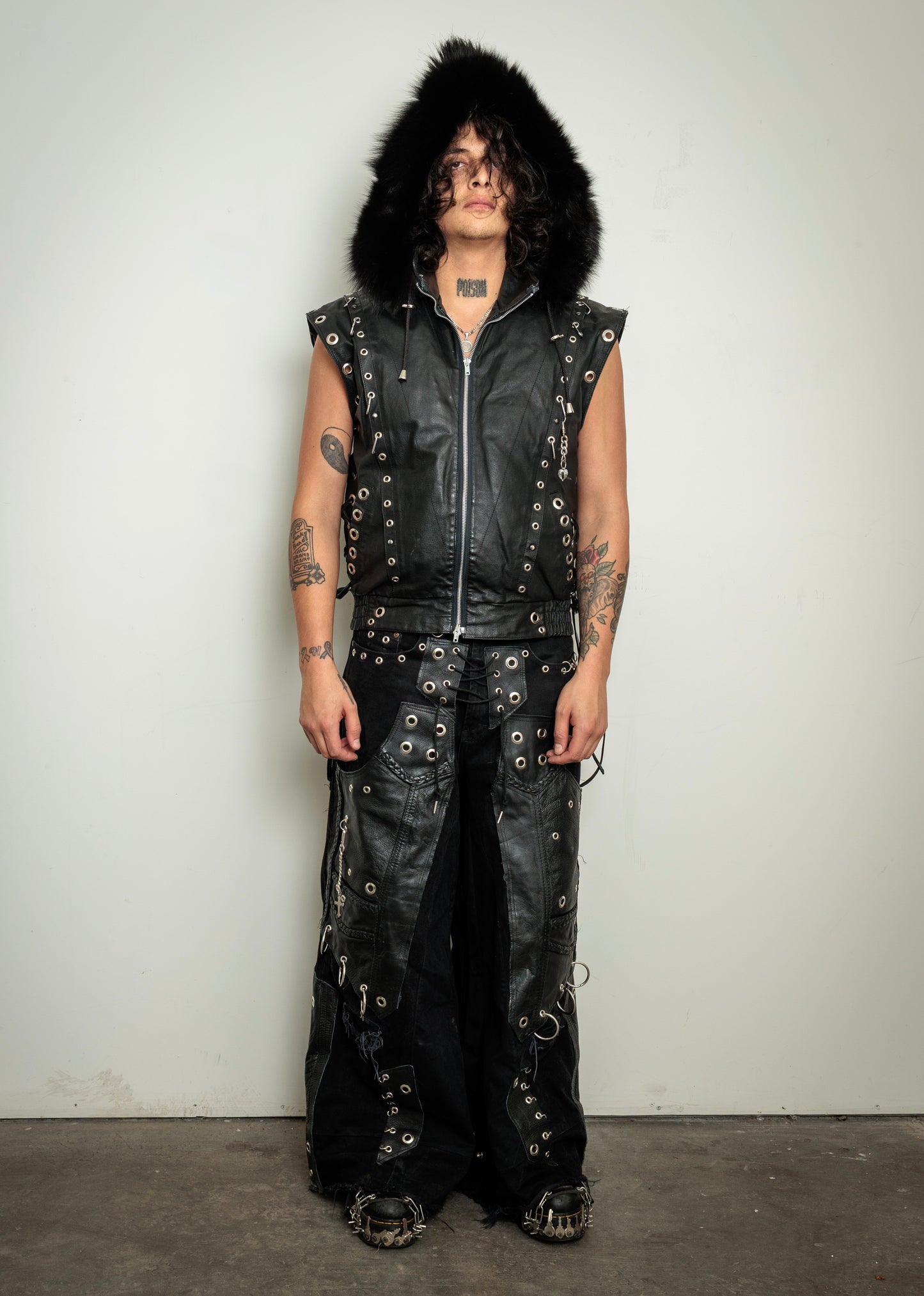 LEATHER MOHAWK VEST