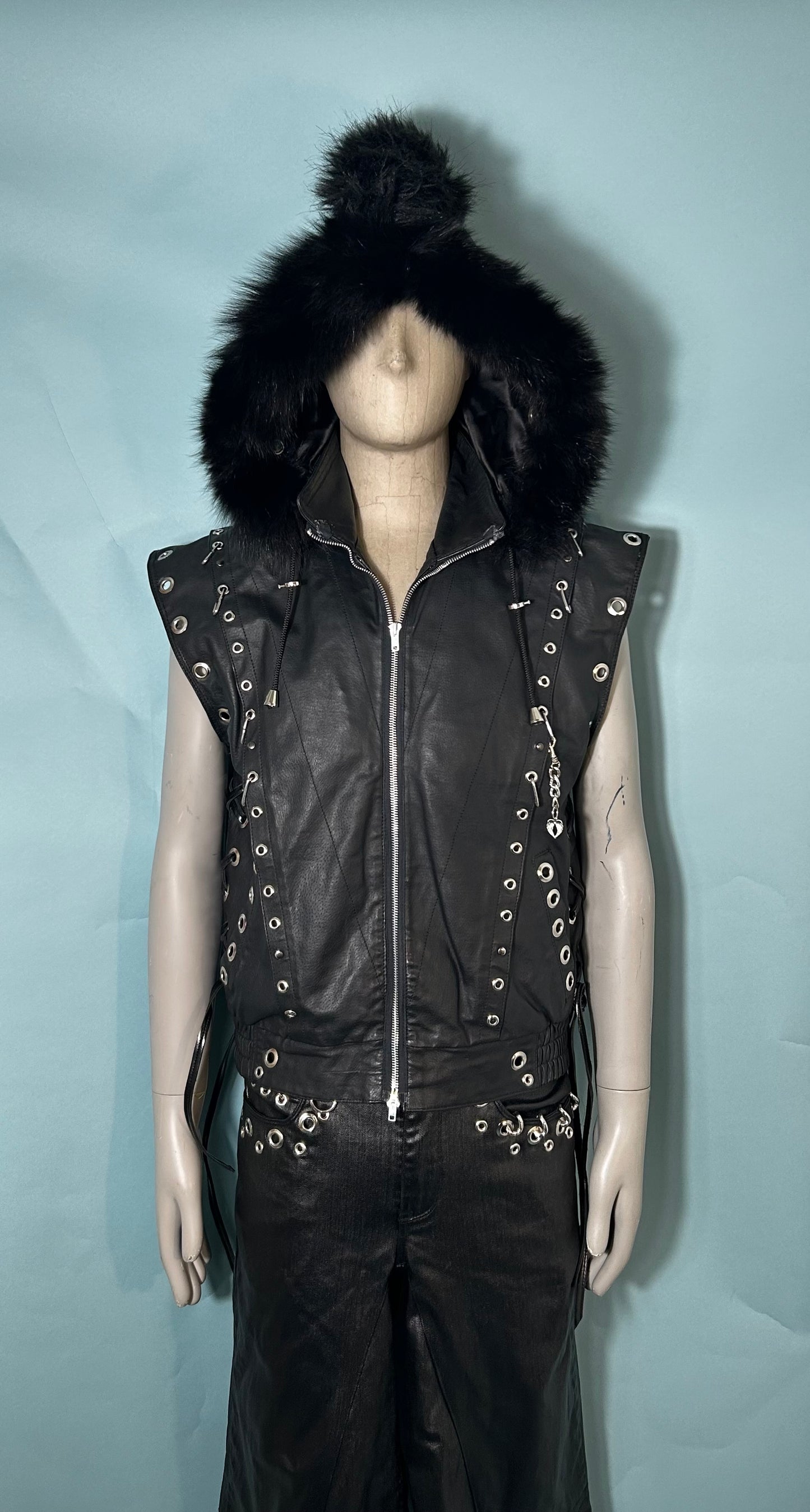 LEATHER MOHAWK VEST