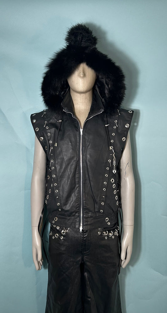 LEATHER MOHAWK VEST