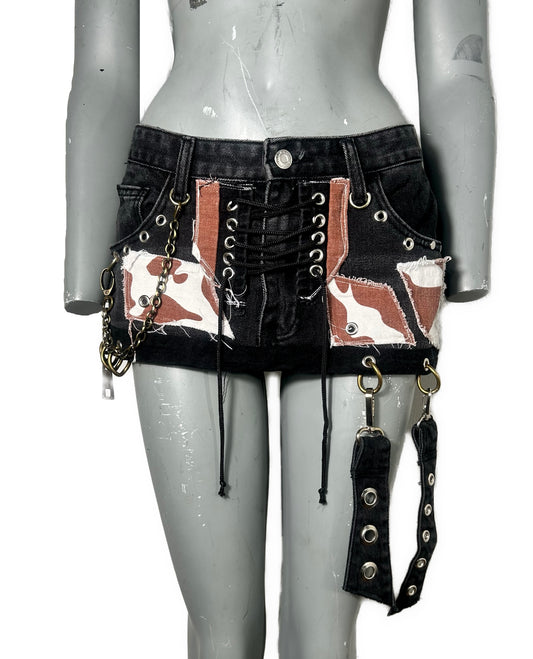 COW PRINT MINI SKIRT
