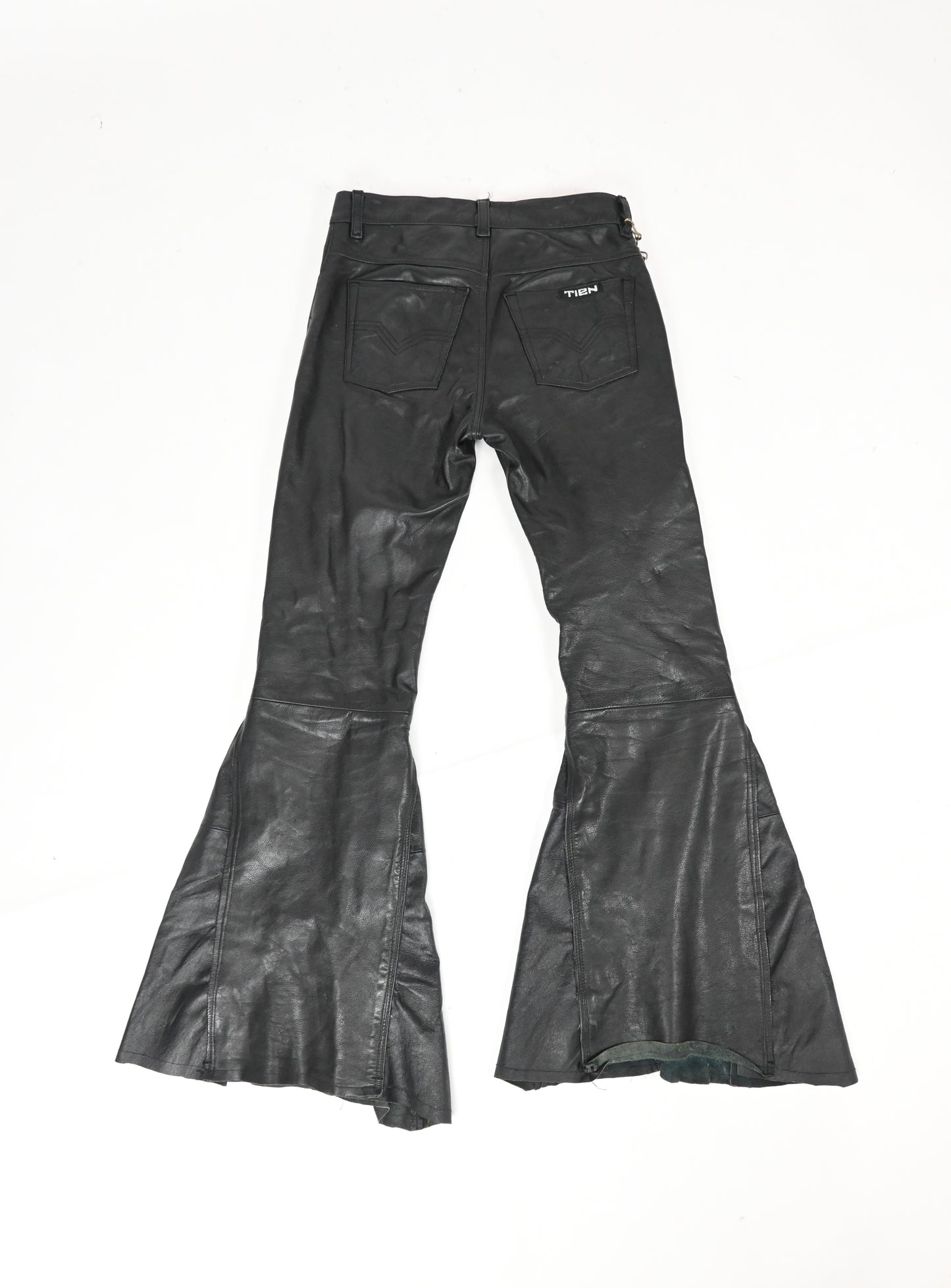 Leather flare pants