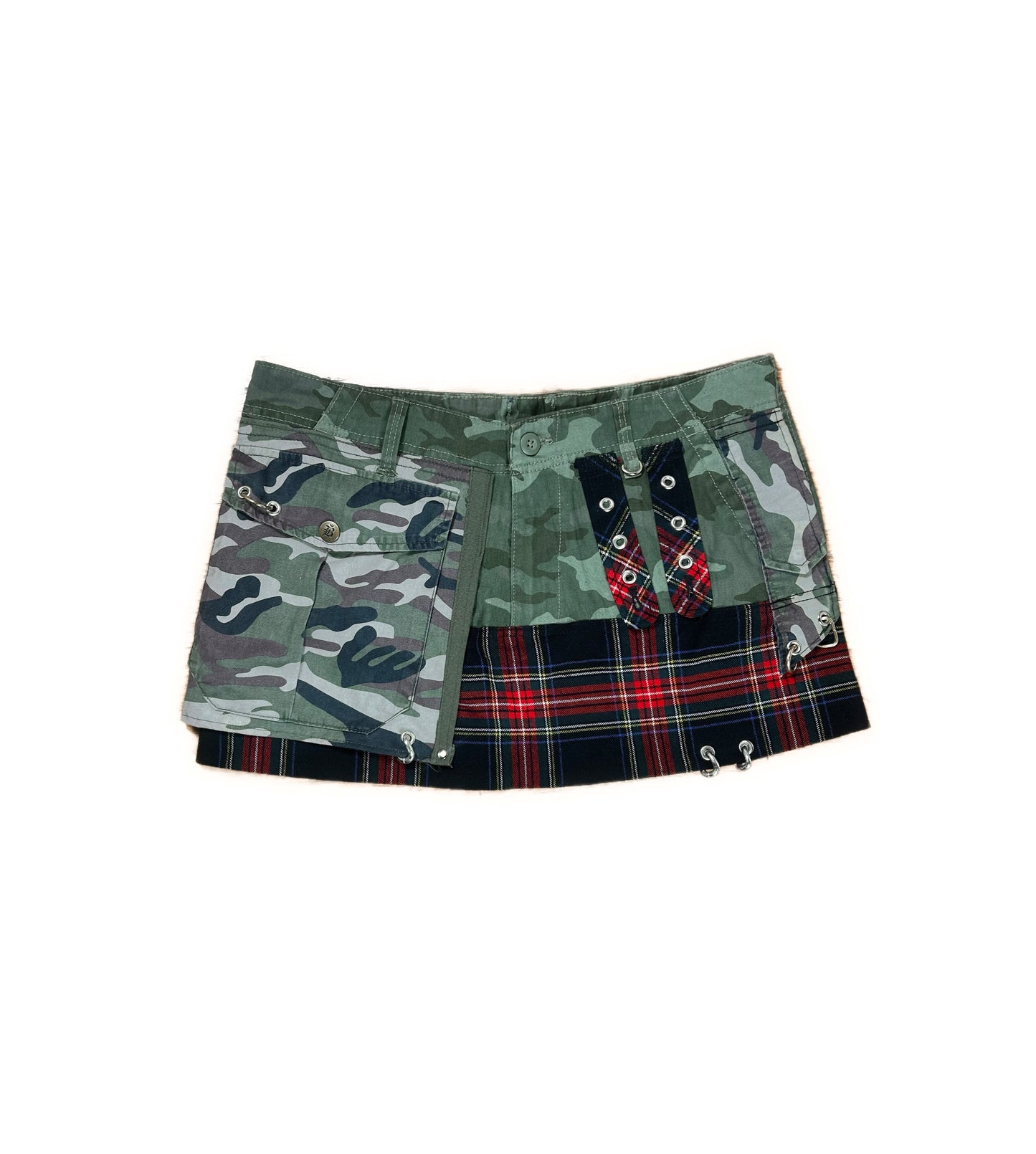 CAMO & PLAID MINI SKIRT