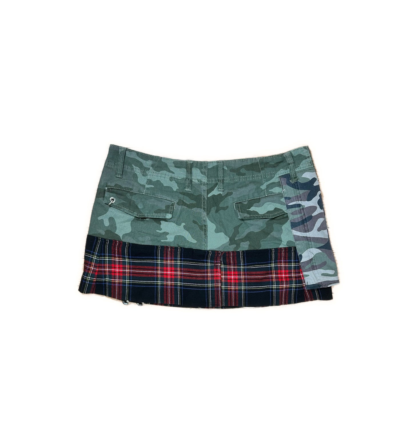 CAMO & PLAID MINI SKIRT