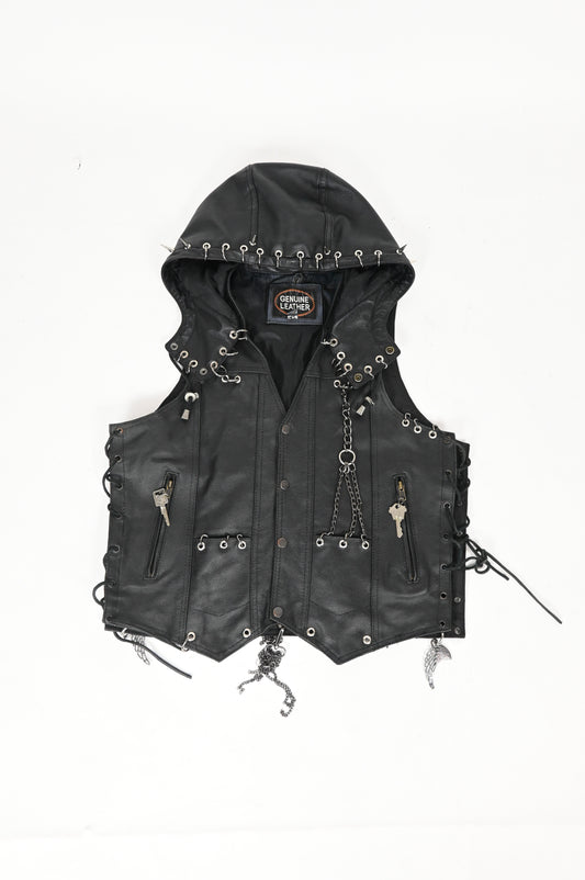 Pierced leather vest