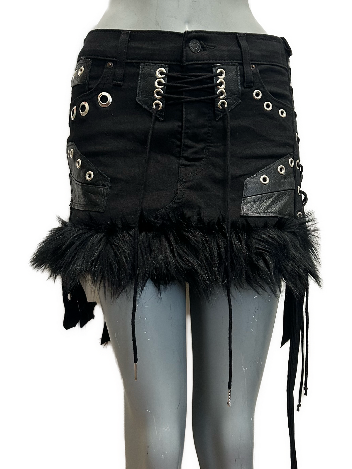 Black mini skirt