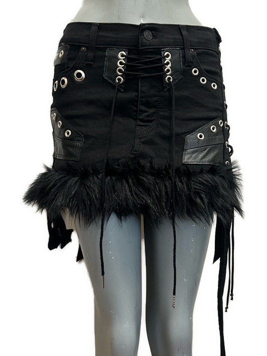 Black mini skirt