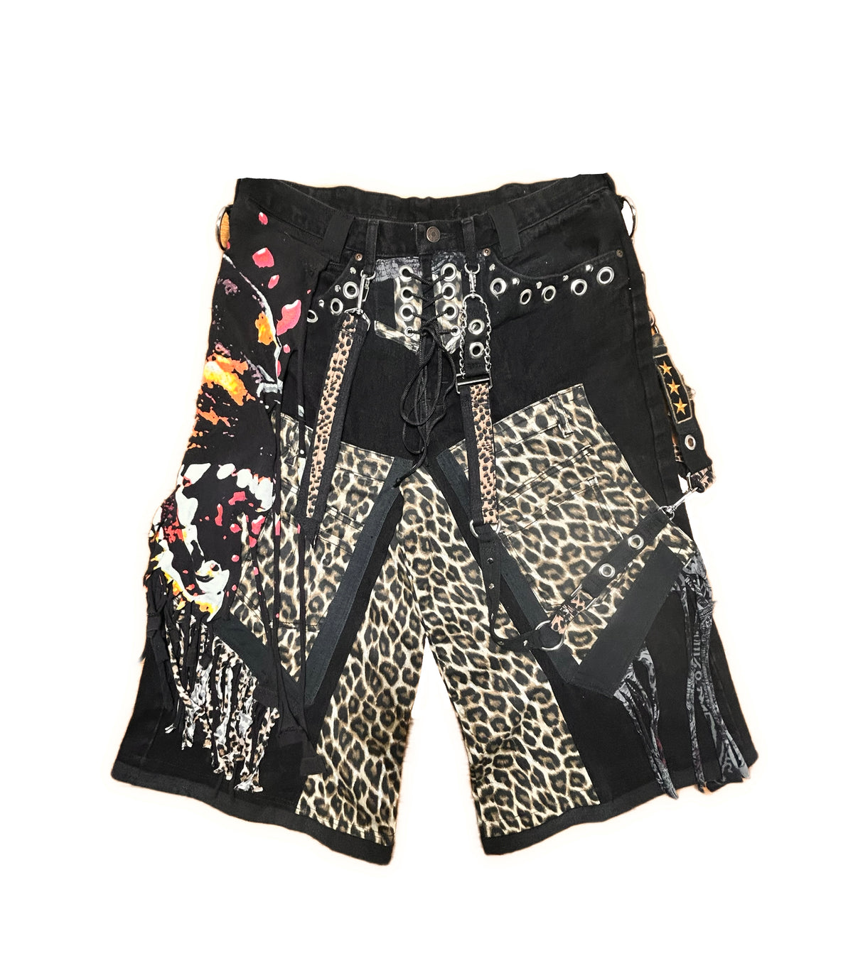 FRINGE JORTS- BLACK