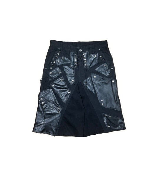 BLACK & LEATHER TIEN SHORTS